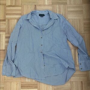 Hatch maternity Casual Blue Pinstripe Shirt